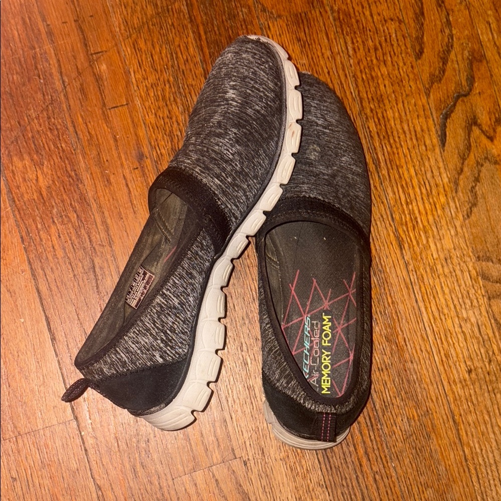 Skechers Charcoal and Black Slip-On Sneakers